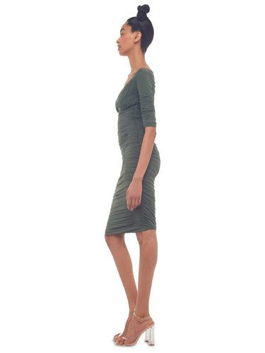 Green Dress with Reversible Neckline