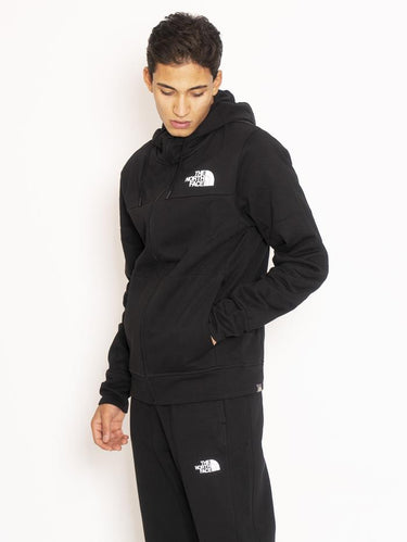 Felpa full zip con cappuccio - Nero
