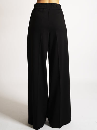 TWIN SET-Pantaloni Palazzo Jogging Nero-TRYME Shop