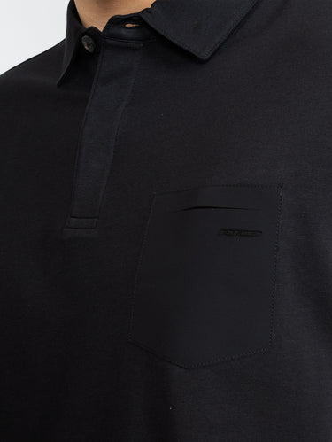 Schwarzes Super-Stretch-Polo