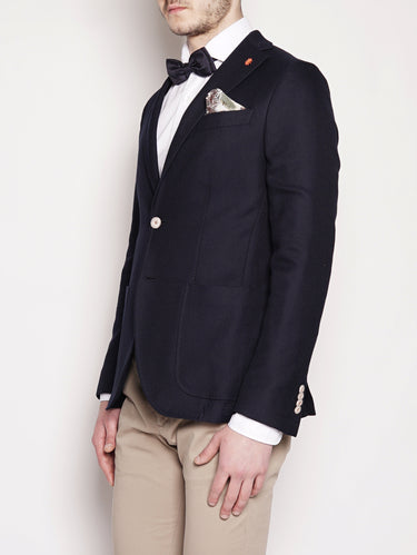 Giacca in cotone piqué Blu-Giacche-MANUEL RITZ-TRYME Shop