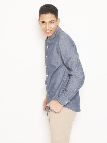 Chemise indigo coupe slim bleue