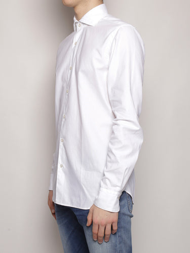 Camicia in cotone garzato - Mod. 722 722ML 81124 Bianco-Camicie-XACUS-TRYME Shop