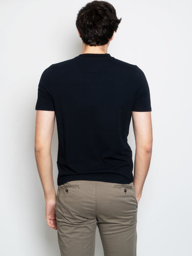 Midnight Blue Stretch Cotton Jersey T-shirt