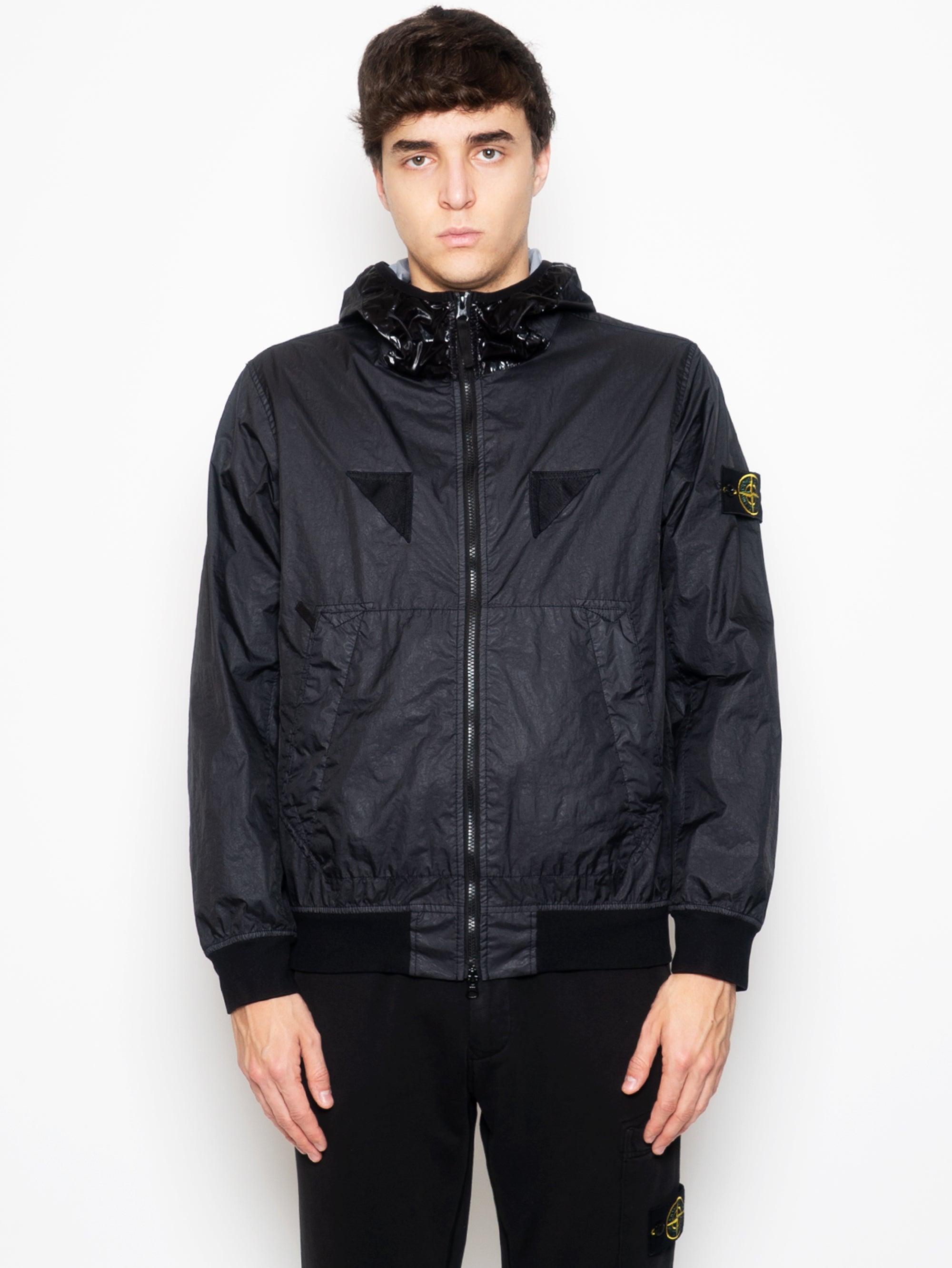 STONE ISLAND Black 3L TC Hooded Jacket – TRYME Shop