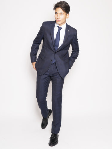 Jurk met vensters van lichte wol Blauw