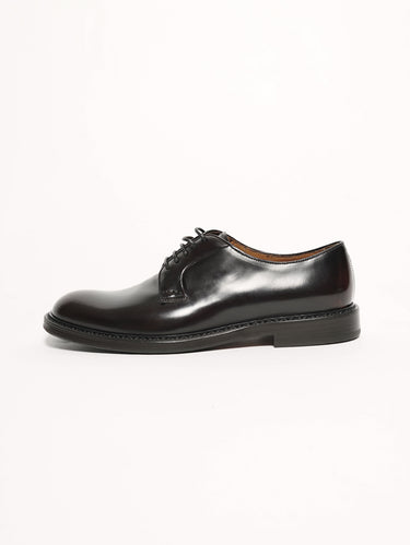 DUCA DI WELLES-Stringata pelle liscia Testa di moro-TRYME Shop
