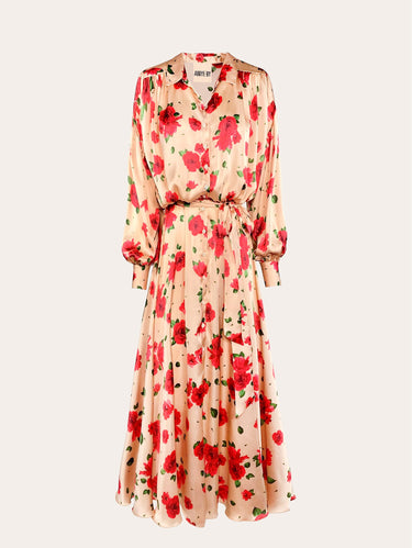 ANIYE BY-Abito Chemisier in Raso Maxi Floreale Multicolor-TRYME Shop