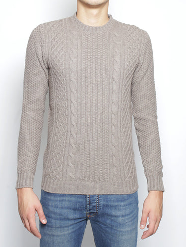 ALPHA STUDIO-Maglia Girocollo Tortora-TRYME Shop