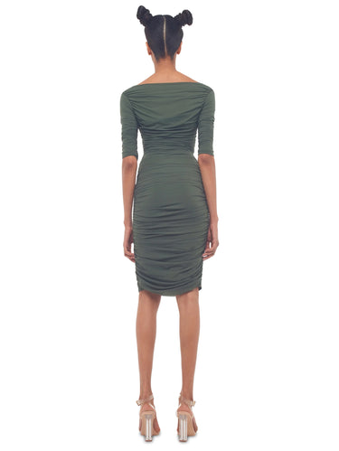Green Dress with Reversible Neckline
