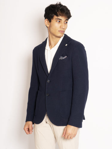 Blue Bouclé Effect Jacket