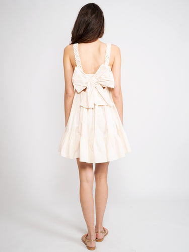 Kurzes Kleid mit geflochtenem Bustier Weiß