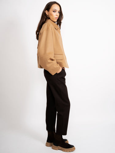 Fringed Pea Coat Camel