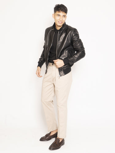 Cotton Satin Pants Beige