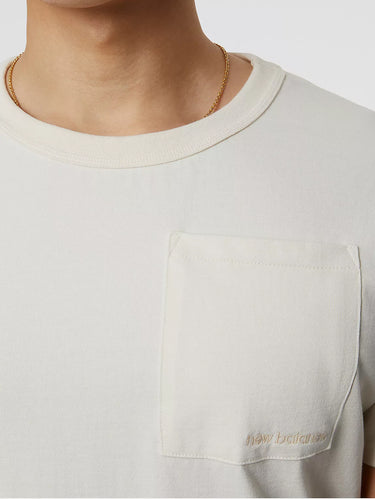 T-shirt met Zakje en Logo Crème