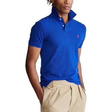 RALPH LAUREN-Polo in Piqué Blu Iris-TRYME Shop