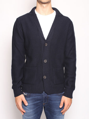 ALPHA STUDIO-Giacca in Maglia Dark Blue-TRYME Shop
