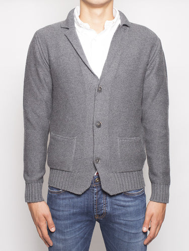 ALPHA STUDIO-Giacca in Maglia Grigio-TRYME Shop