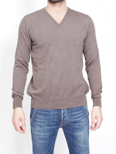 ALPHA STUDIO-Maglia con Toppe Tortora-TRYME Shop