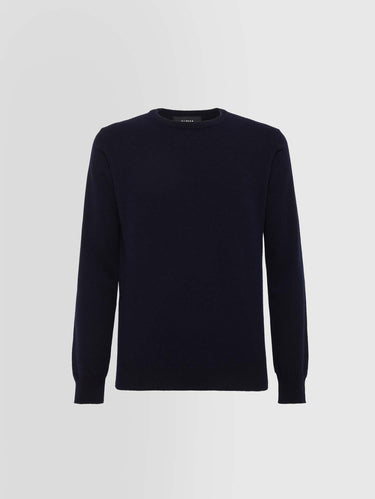 ALPHA STUDIO-Maglia Girocollo in Cashmere Blu Navy-TRYME Shop