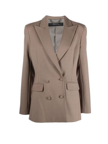 FEDERICA TOSI-Blazer Doppio Petto Fango-TRYME Shop