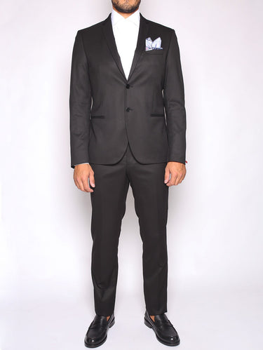 MANUEL RITZ-Manuel Ritz - Abito Slim Fit In Techno Twill Stretch Nero-TRYME Shop