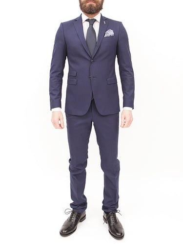 MANUEL RITZ-MANUEL RITZ - Abito slim in viscosa techno stretch NAVY-TRYME Shop