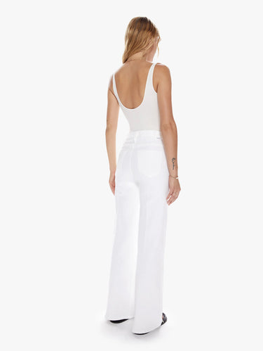 White High-Waisted Flared Jeans