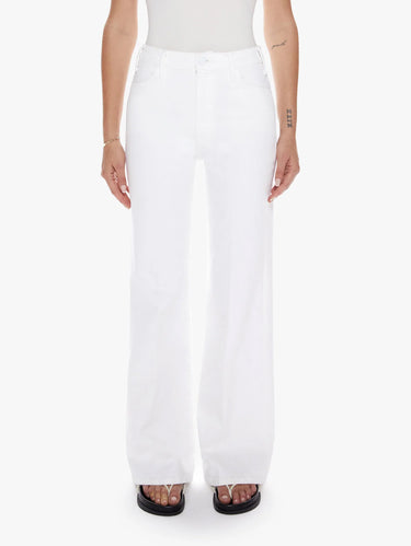 MOTHER-Jeans a Zampa e Vita Alta Bianco-TRYME Shop