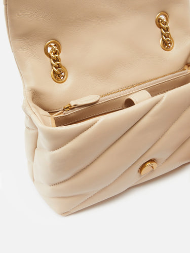 Borsa a Tracolla Love Bag Puff in Nappa Trapuntata Beige
