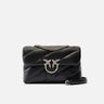 PINKO-Borsa a Tracolla Love Bag Puff in Nappa Trapuntata Nero/Argento-TRYME Shop