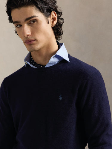 Maglia Girocollo in Lana Blu