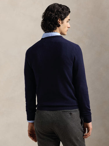 Maglia Girocollo in Lana Blu
