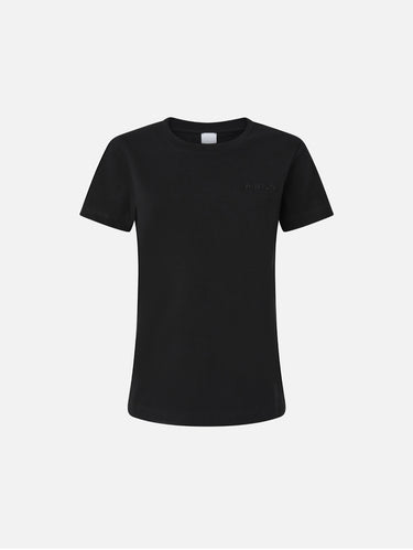 T-Shirt mit gesticktem Logo in Schwarz