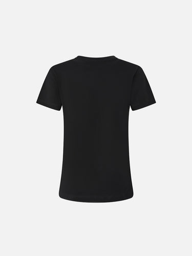 T-Shirt mit gesticktem Logo in Schwarz