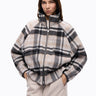 PINKO-Caban in Panno di Lana a Quadri Beige-TRYME Shop