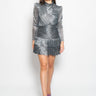 SABINA MUSÁYEV-Abito Fasciato in Plissé Metallico Argento-TRYME Shop