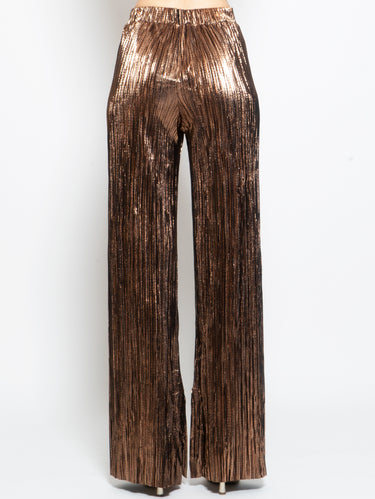 Pantaloni Ampi in Plissé Nero