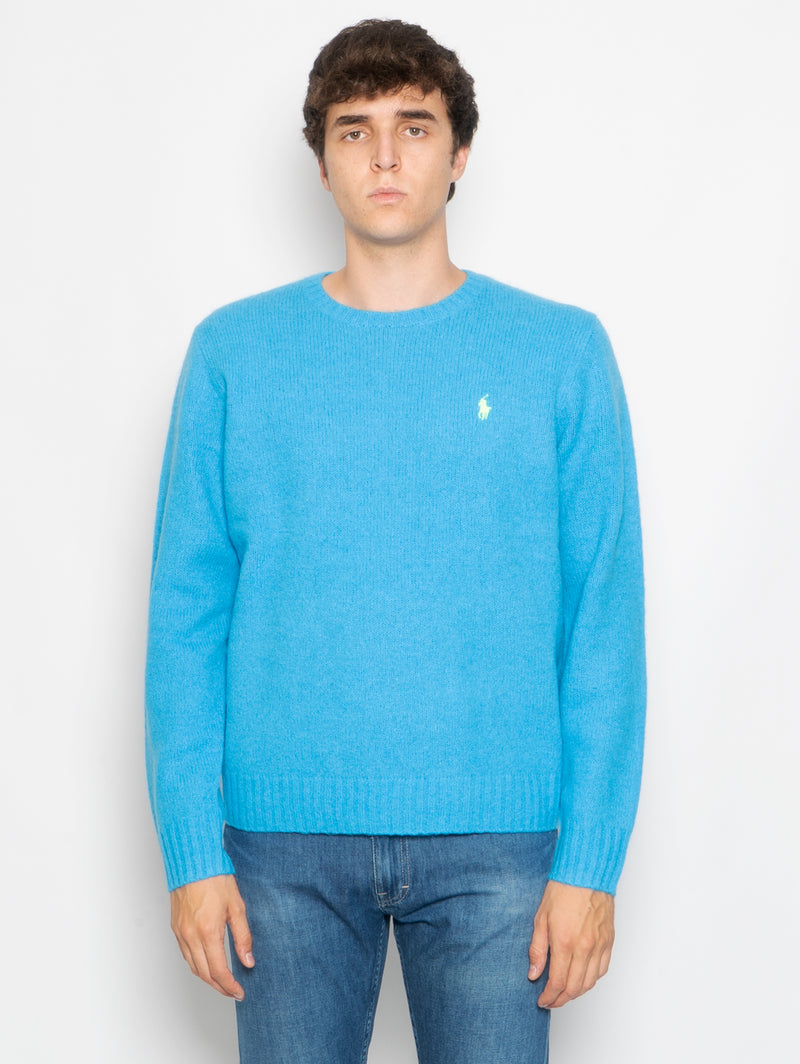 Sweater TRYME LAUREN - Turquoise RALPH Crew Neck Alpaca Shop –