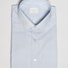 XACUS-Camicia in Twill di Cotone No Stiro a Righe Celeste-TRYME Shop