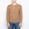 CLOSED-Polo Manica Lunga in Maglia a Coste Marrone-TRYME Shop