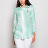 RALPH LAUREN-Camicia in Lino a Righe Verde/Bianco-TRYME Shop