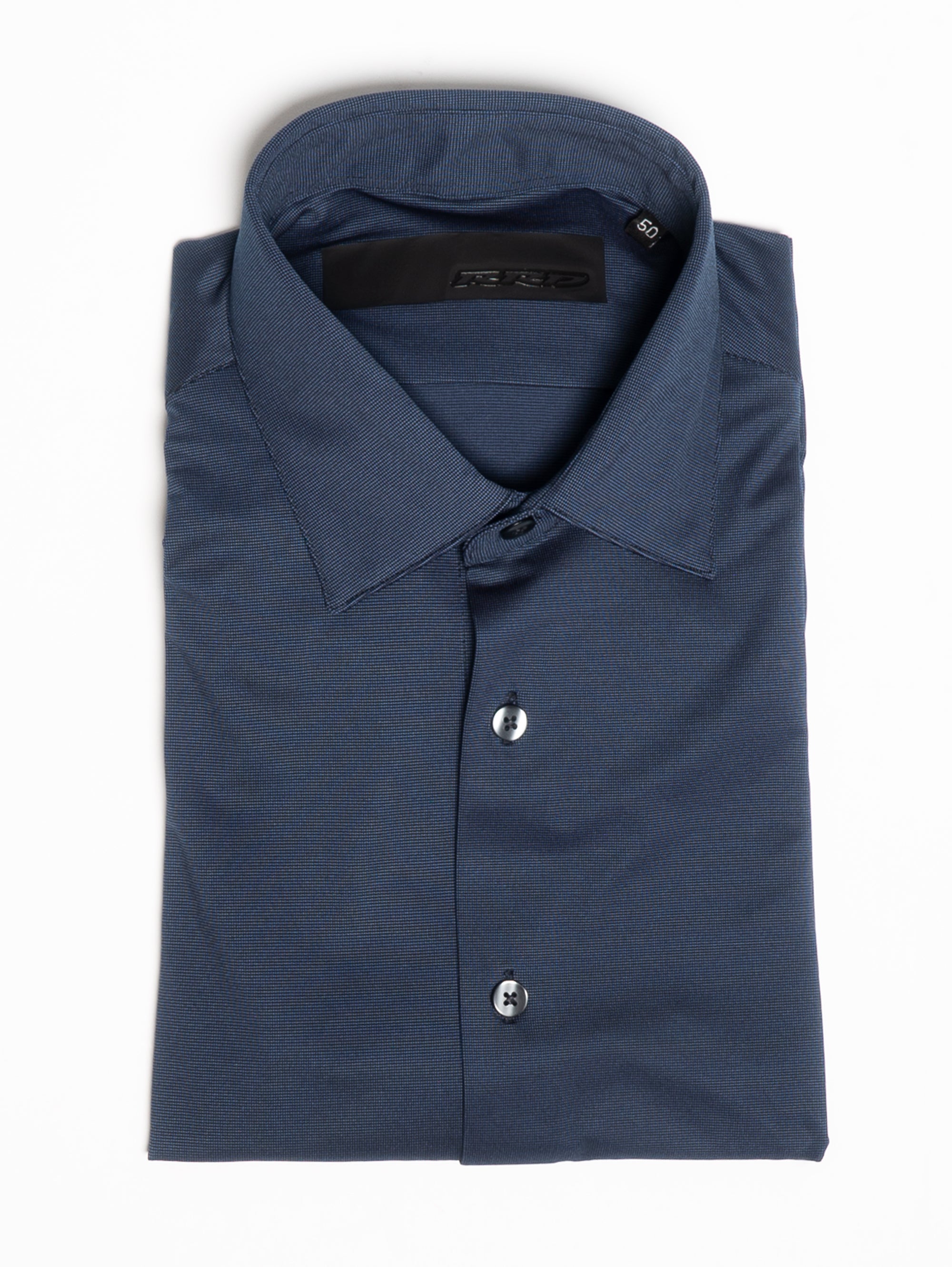 RRD-Camicia Elasticizzata Micro Pois Blu Notte-TRYME Shop