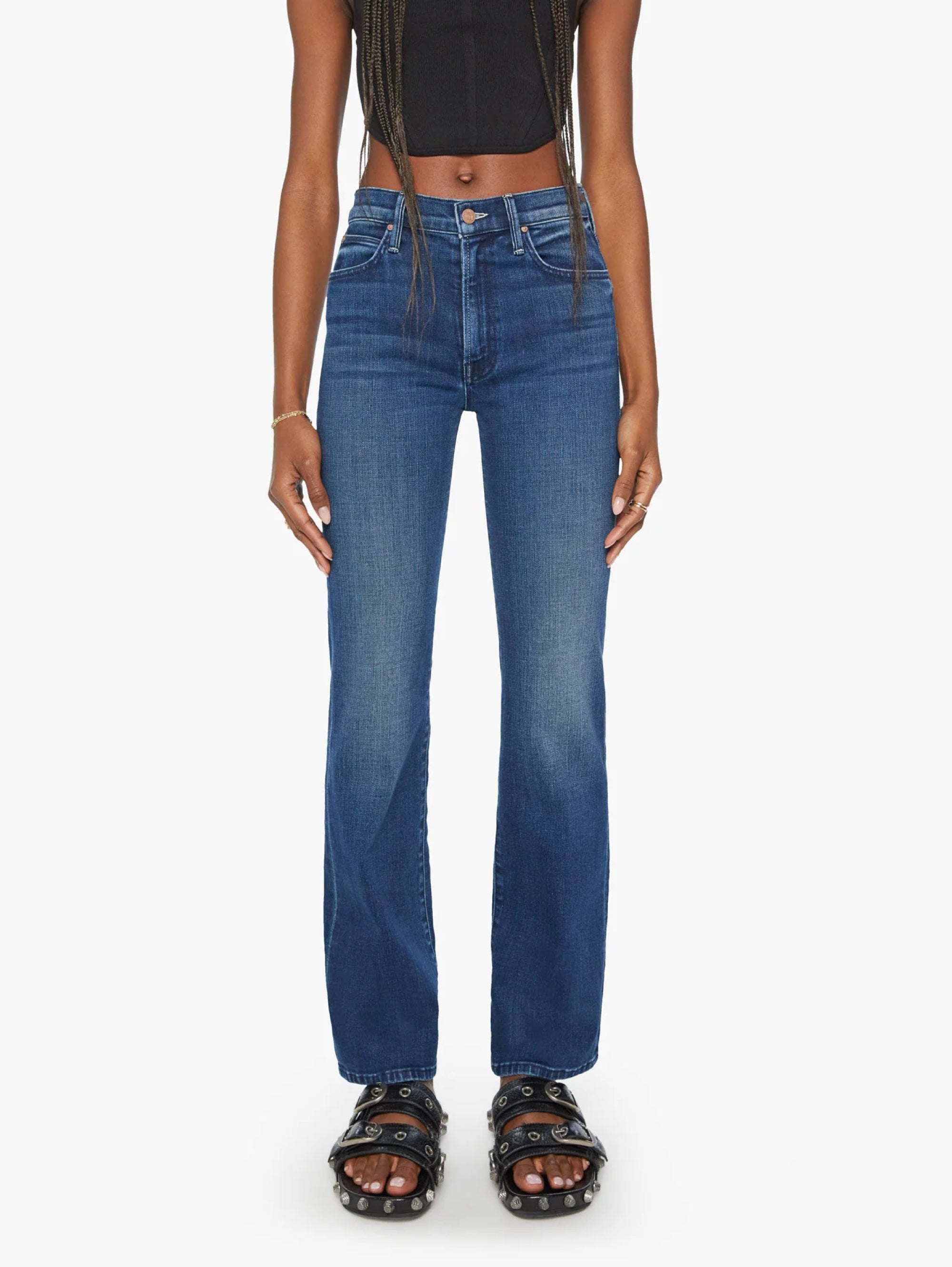 MOTHER-Jeans Vita Alta The Kick It Blu-TRYME Shop