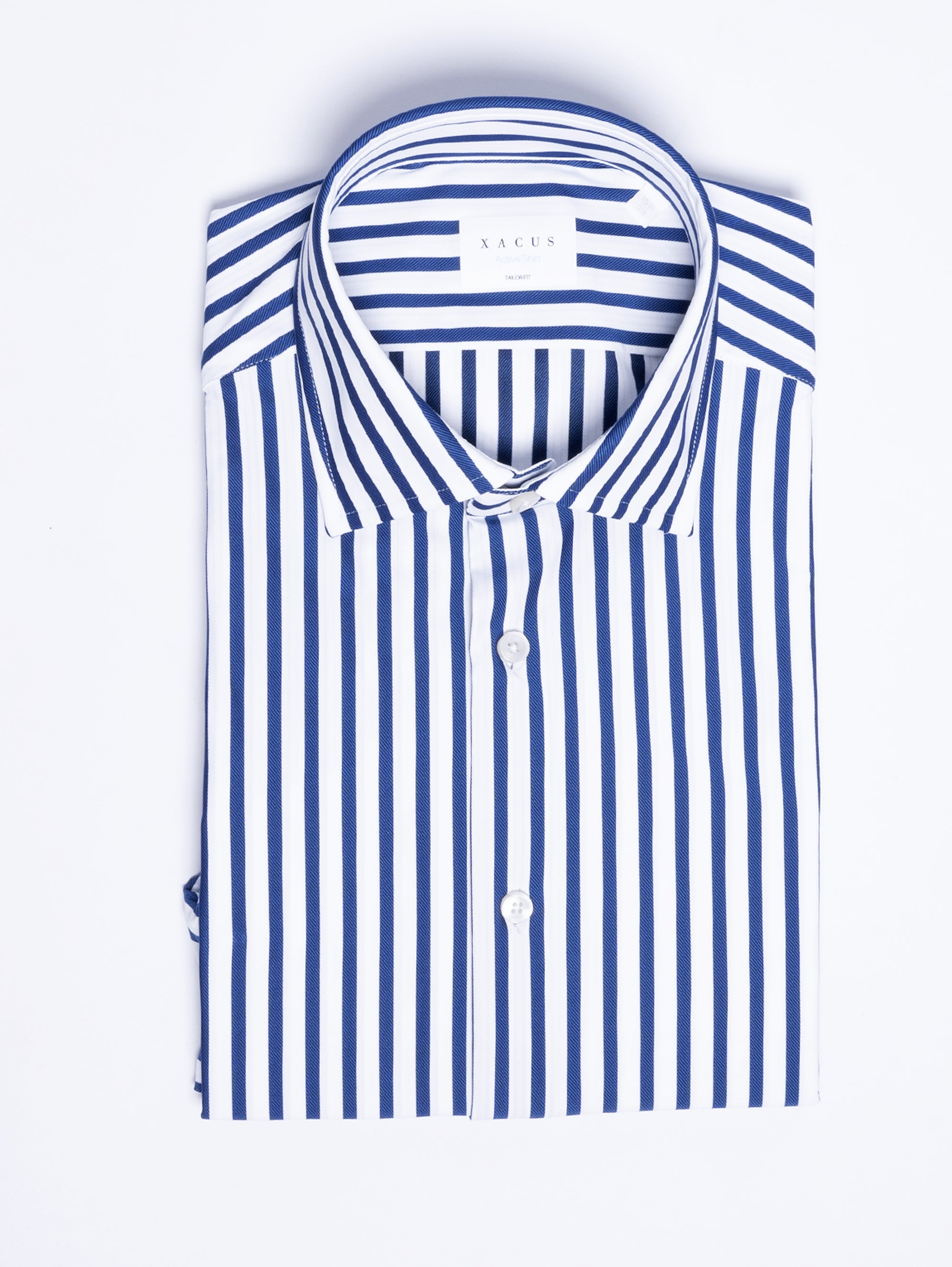 XACUS-Camicia Active Shirt a Righe Blu/Bianco-TRYME Shop