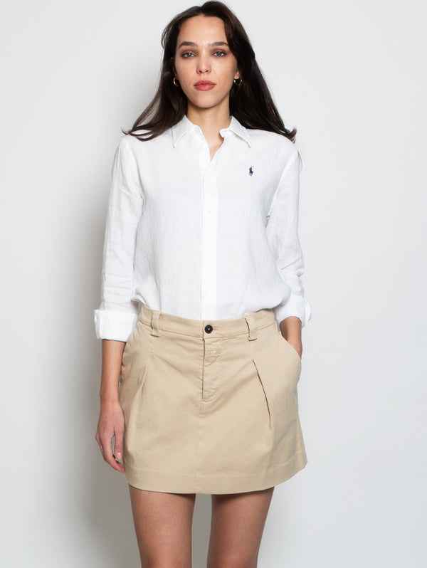 RALPH LAUREN-Camicia in Lino Over Bianco-TRYME Shop