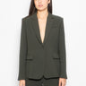 P.A.R.O.S.H.-Giacca un Petto in Cady Verde Oliva-TRYME Shop