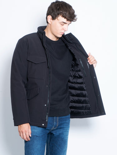 Field Jas in Softshell Membranen Zwart