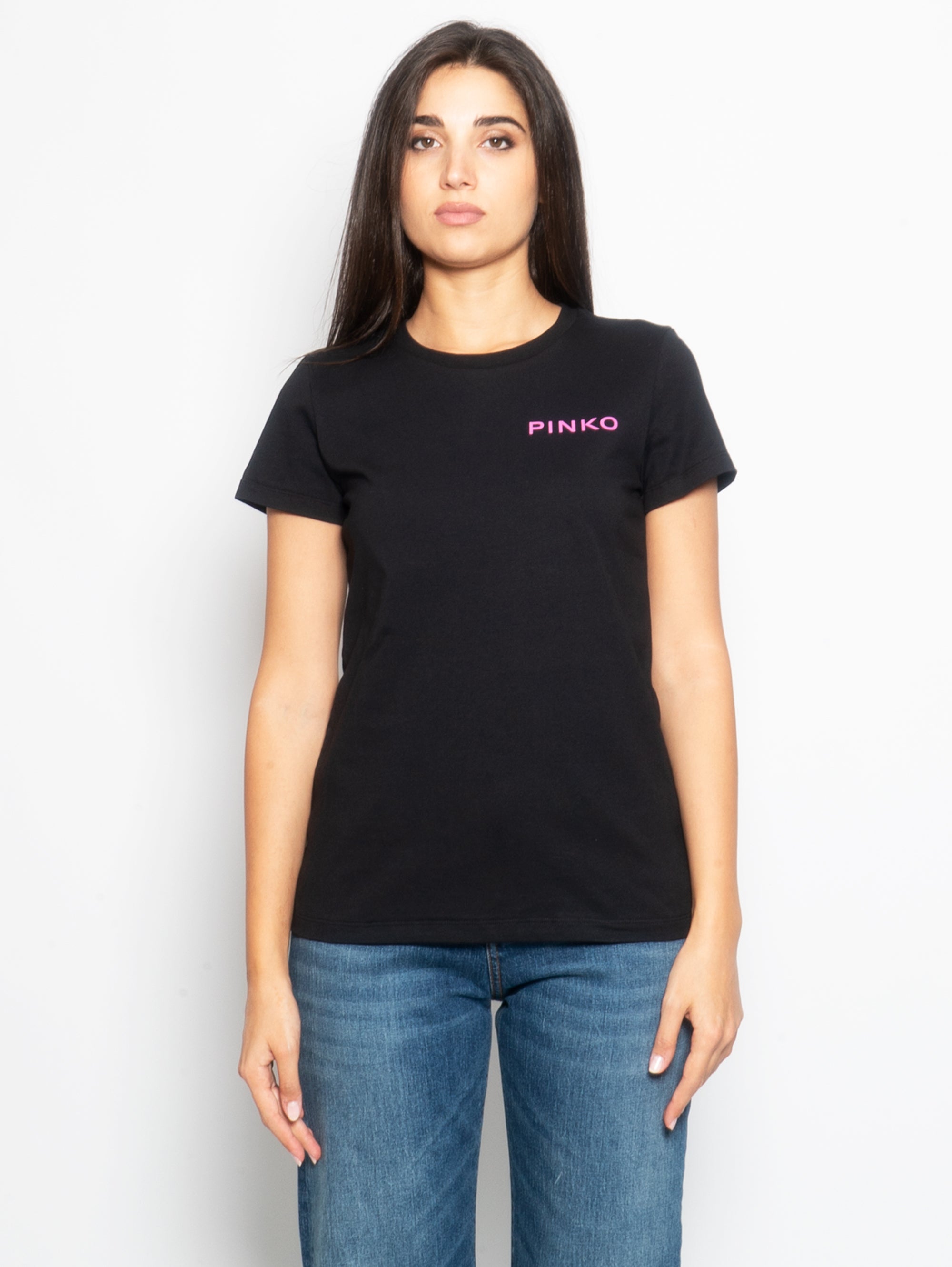 PINKO-T-shirt con Stampa Pinko Lady Nera-TRYME Shop