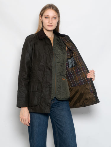 Giacca Beadnell in Cotone Cerato Oliva